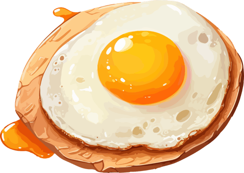 AI generated Fried egg clipart design illustration png