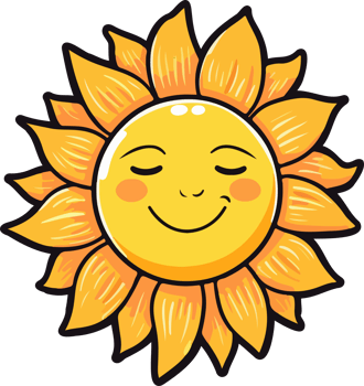 AI generated Happy sun clipart design illustration png