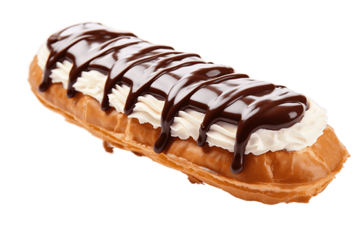 AI generated French Eclair Pastry with Transparent Background. AI png