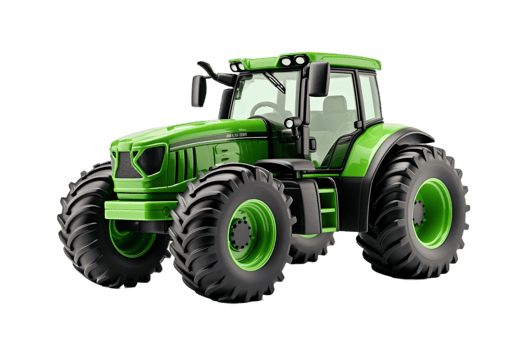 AI generated Green Tractor with Transparent Background. AI png