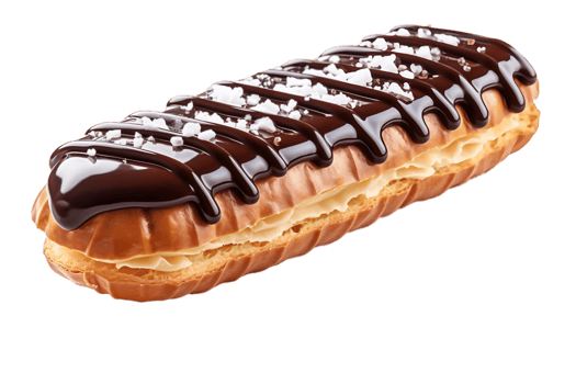 AI generated French Eclair Pastry with Transparent Background. AI png