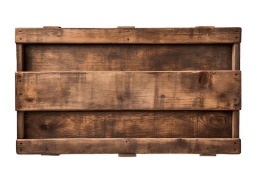 AI generated Old Closed Wooden Crate with Transparent Background. AI png