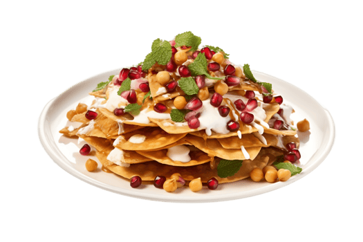 AI generated Papdi Chaat on Plate with Transparent Background . AI png