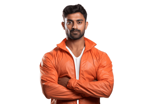 AI generated An Indian Athlete in Sports Attire on Transparent Background. AI png