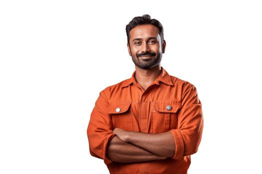 AI generated An Indian Mechanic Wearing a Uniform on Transparent Background. AI png