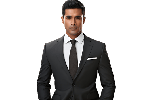 AI generated Confident Indian Man in a Formal Suit on Transparent Background. AI png