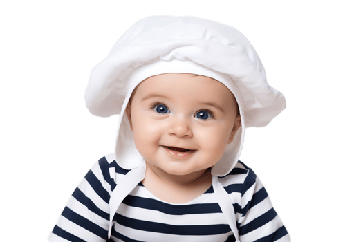 AI generated Baby Boy Dressed as a Little Sailor on Transparent Background. png