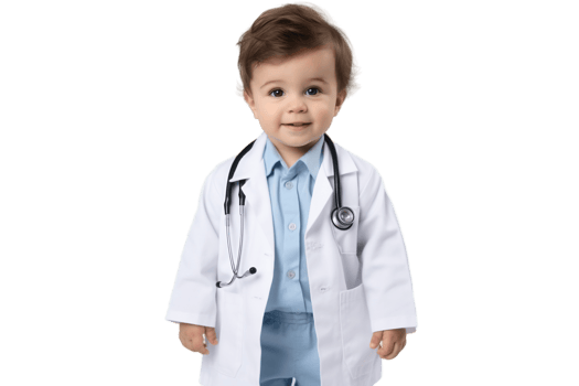 AI generated Baby Boy Dressed as a Doctor on Transparent Background. png