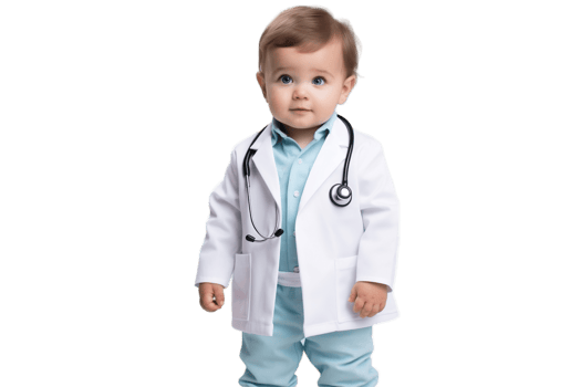 AI generated Baby Boy Dressed as a Doctor on Transparent Background. png