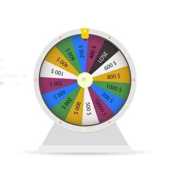 Wheel of Fortune with money prize, winning lottery. Gambling roulette, winner lucky game, prize gaming leisure illustration vector