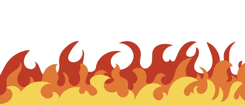 Fire flame in flat cartoon style. Fire background. Fire. vector