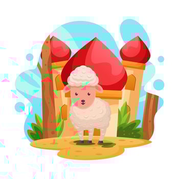 Eid adha illustration design vector muslim celebration day