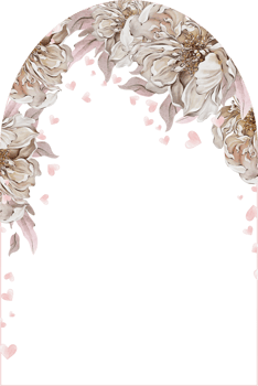 Watercolor valentine card with peonies and leaves png