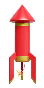 3d firework rocket for festive chinese new year holiday. 3d render illustration png