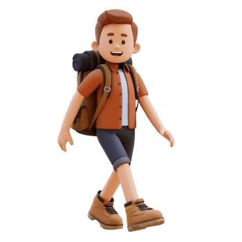 3D Traveller Character Walking Pose png
