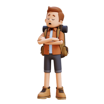 3D Traveller Character in Denial or Dissatisfaction Pose png