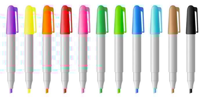 Set of colored markers vector