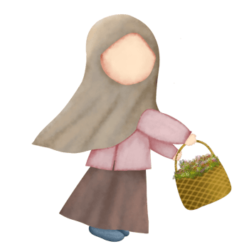 illustration of young muslim girl png