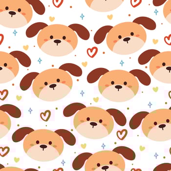 seamless pattern cartoon puppy. cute animal wallpaper for textile, gift wrap paper vector