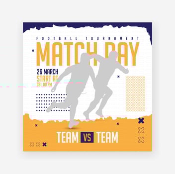 Sports match day social media template design vector