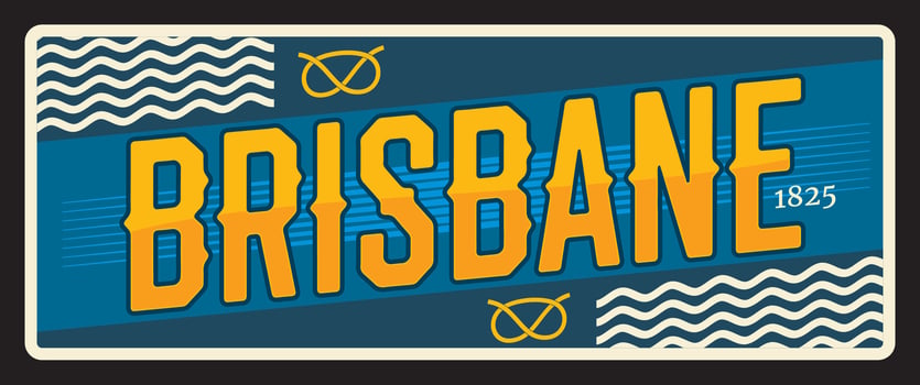 Brisbane Australian vintage city plate vector