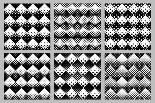 Geometrical retro circle pattern background set - abstract vector graphic designs