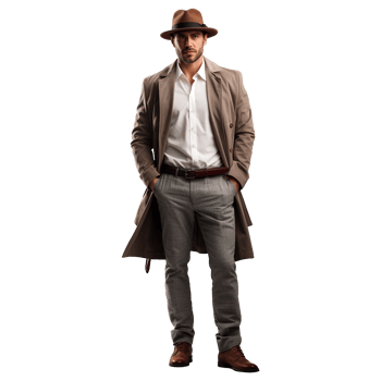 AI generated Young stylish man posing isolated on transparent background png