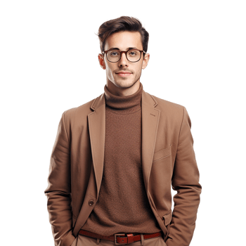 AI generated Young stylish man posing isolated on transparent background png