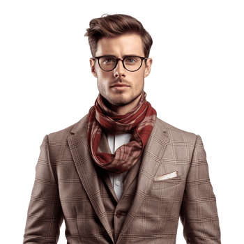 AI generated Young stylish man posing isolated on transparent background png