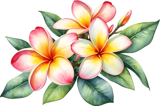 AI generated Watercolor painting of Plumeria flower. Ai-Generated png