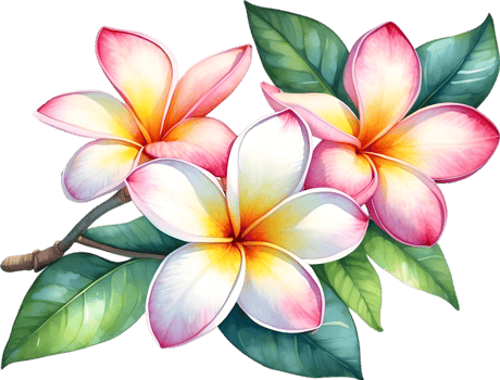 AI generated Watercolor painting of Plumeria flower. Ai-Generated png