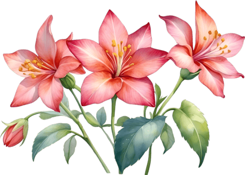 AI generated Watercolor painting of Penta flower. Ai-Generated png