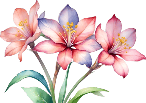 AI generated Watercolor painting of Penta flower. Ai-Generated png