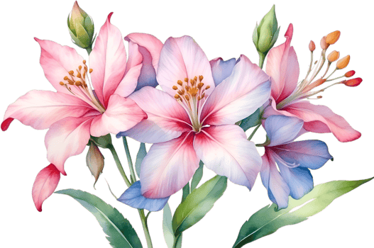 AI generated Watercolor painting of Penta flower. Ai-Generated png