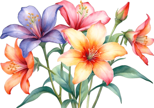 AI generated Watercolor painting of Penta flower. Ai-Generated png