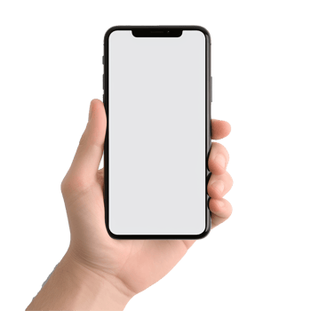 AI generated Hand holding a blank phone png isolated on transparent background