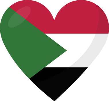 Sudan flag heart 3D style. png