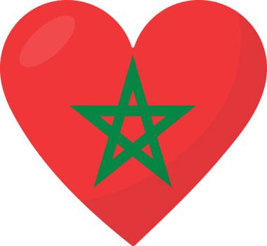 Morocco flag heart 3D style. png