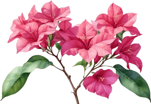 AI generated Watercolor painting of Bougainvillea flower. Ai-Generated png
