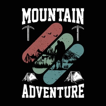 Mountain Adventure Vintage T-Shirt Design vector