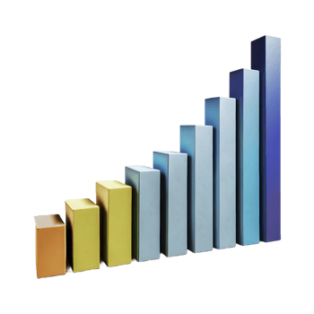 AI generated multi colior Bar Graph 3d isolated on transparent background png