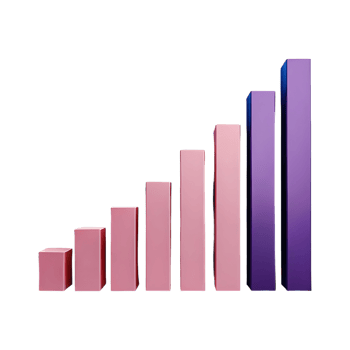AI generated Success Bar Chart 3d isolated on transparent background png