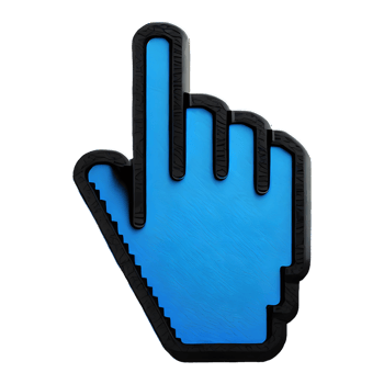 AI generated Icon Hand Cursor Blue isolated on transparent background png