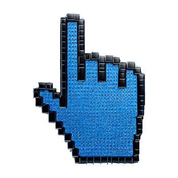 AI generated Icon Hand Cursor Blue isolated on transparent background png