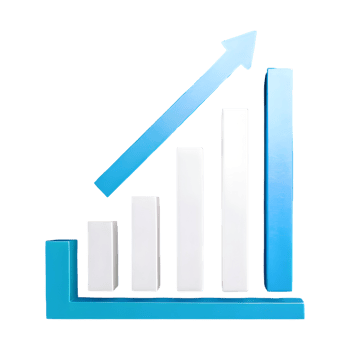 AI generated Graph Growth Market Profit Icon symbol 3d isolated on transparent background png