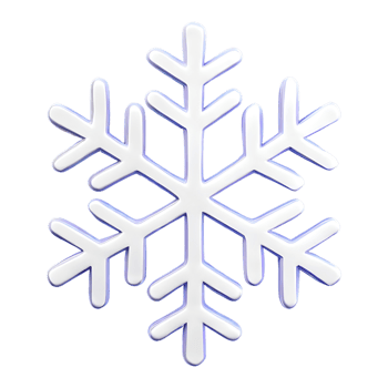 AI generated Snowflake Icon symbol 3d isolated on transparent background png