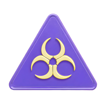 AI generated Biological Triangle Hazard Icon symbol 3d isolated on transparent background png