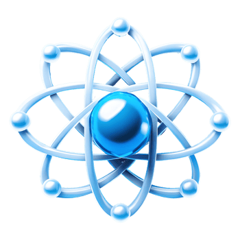 AI generated Atom Symbol 3d isolated on transparent background png