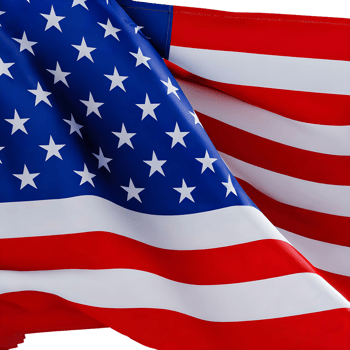 AI generated American Flag isolated on transparent background png