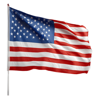 AI generated Waving American Flag isolated on transparent background png